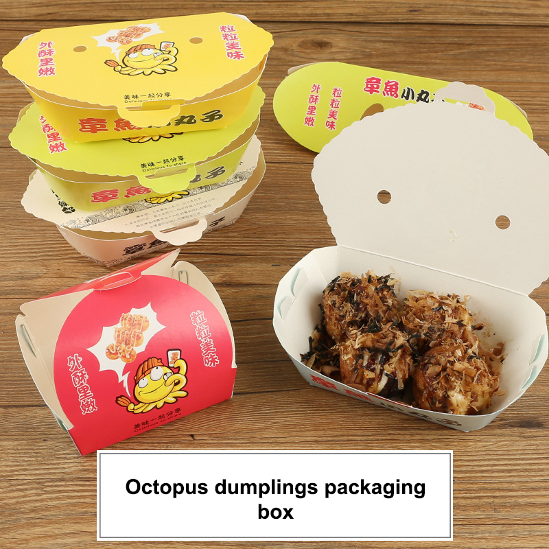 Food Packed Snacks - 100 Adet Tek Kullanımlık Karikatür Ahtapot
