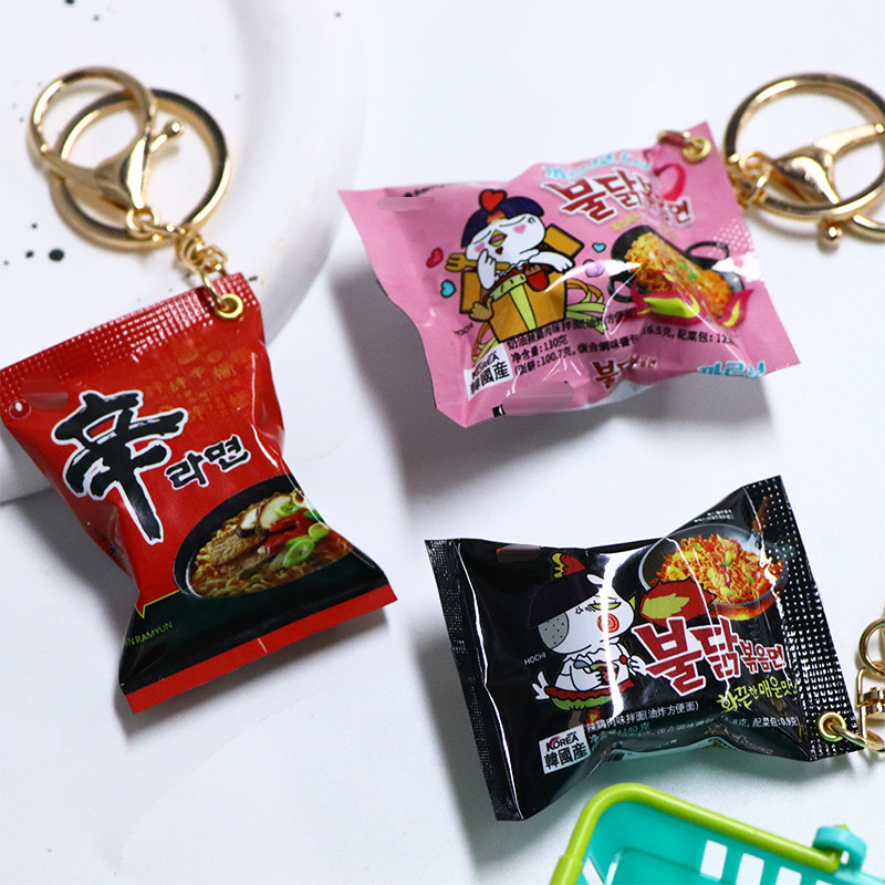 Food Snacks Packets - Mini Hazır Noodle Ramen Paket Anahtarlık